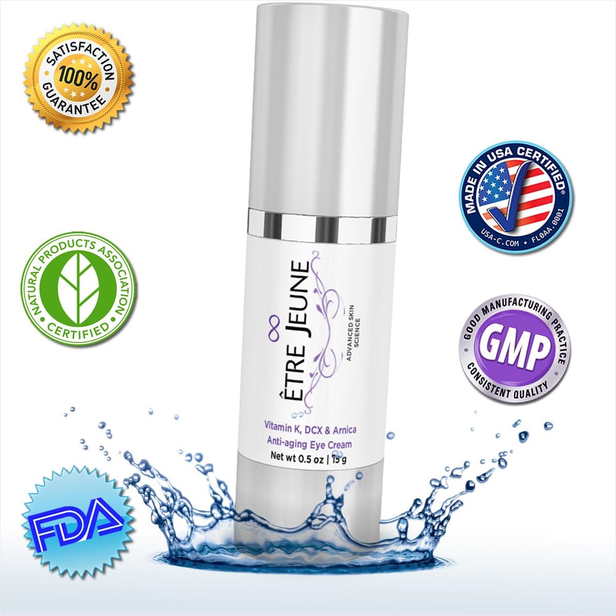 Etre Jeune - Anti Aging Eye Cream For Dark Circles, Wrinkles & Bags - Best Under Eyes Treatment Cream For Puffiness, Eye Bags, Dry Skin, Fine Lines & Sagging Eyes - Breakthrough 3 Minute Treatment 5-in-1 Skin Care Products Regimen - Wrinkle Reducer & Remover Cream For Women & Men