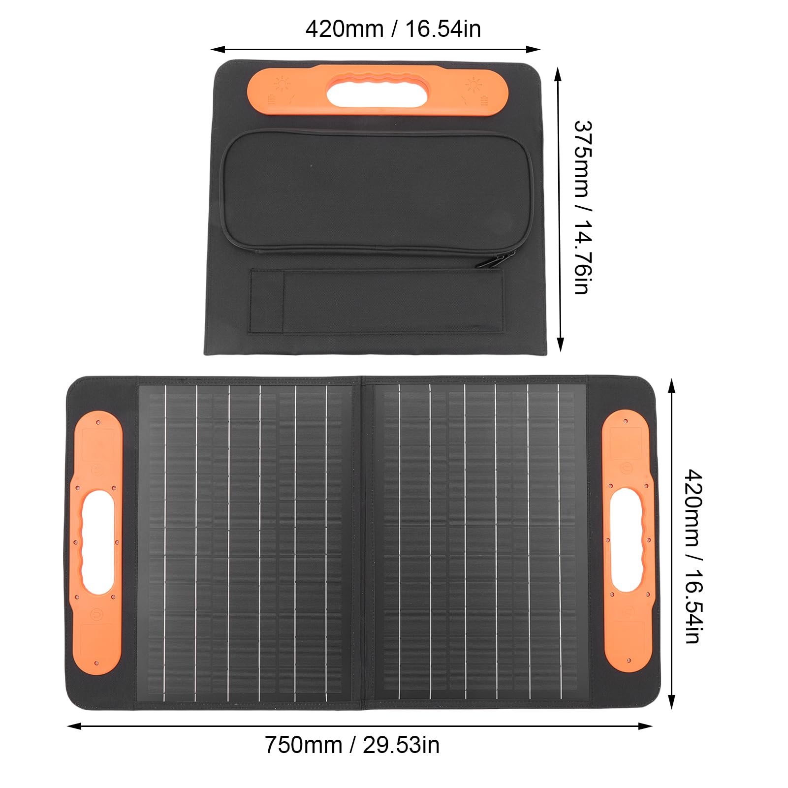 Tragbares Solarpanel-Ladegerät 100 W, Monokristallines Material, IP67 Regensicher, Hocheffizientes Tragbares Solarladegerät für Camping