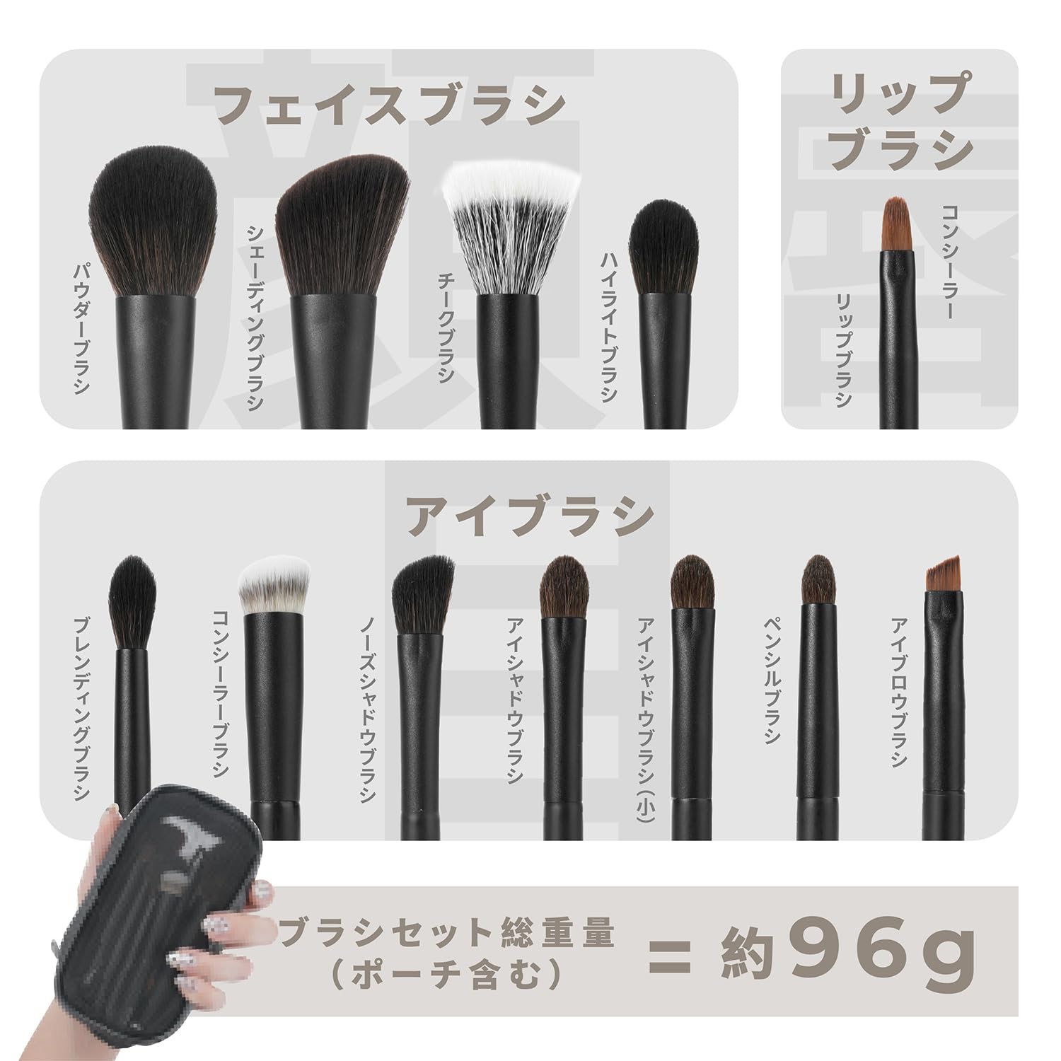 Amazon.co.jp: TOMO (トモ) メイクブラシ トラベル用12本セット