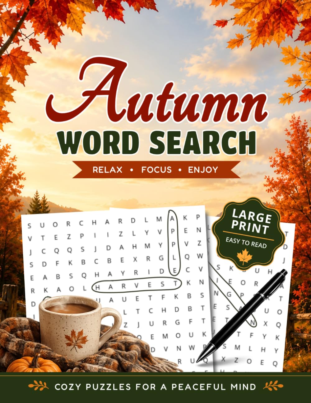 Autumn Word Search: Large Print Puzzles for Adults & Seniors to Relax and Unwind (Fun & Relaxing Word Search)