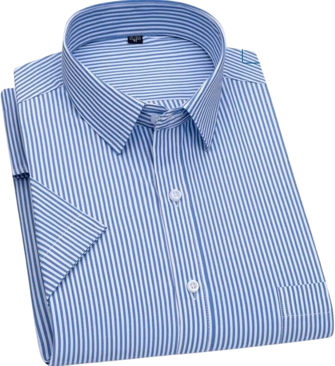 Men's Summer Striped Short-Sleeved Shirt Business Casual Formal Comfortable