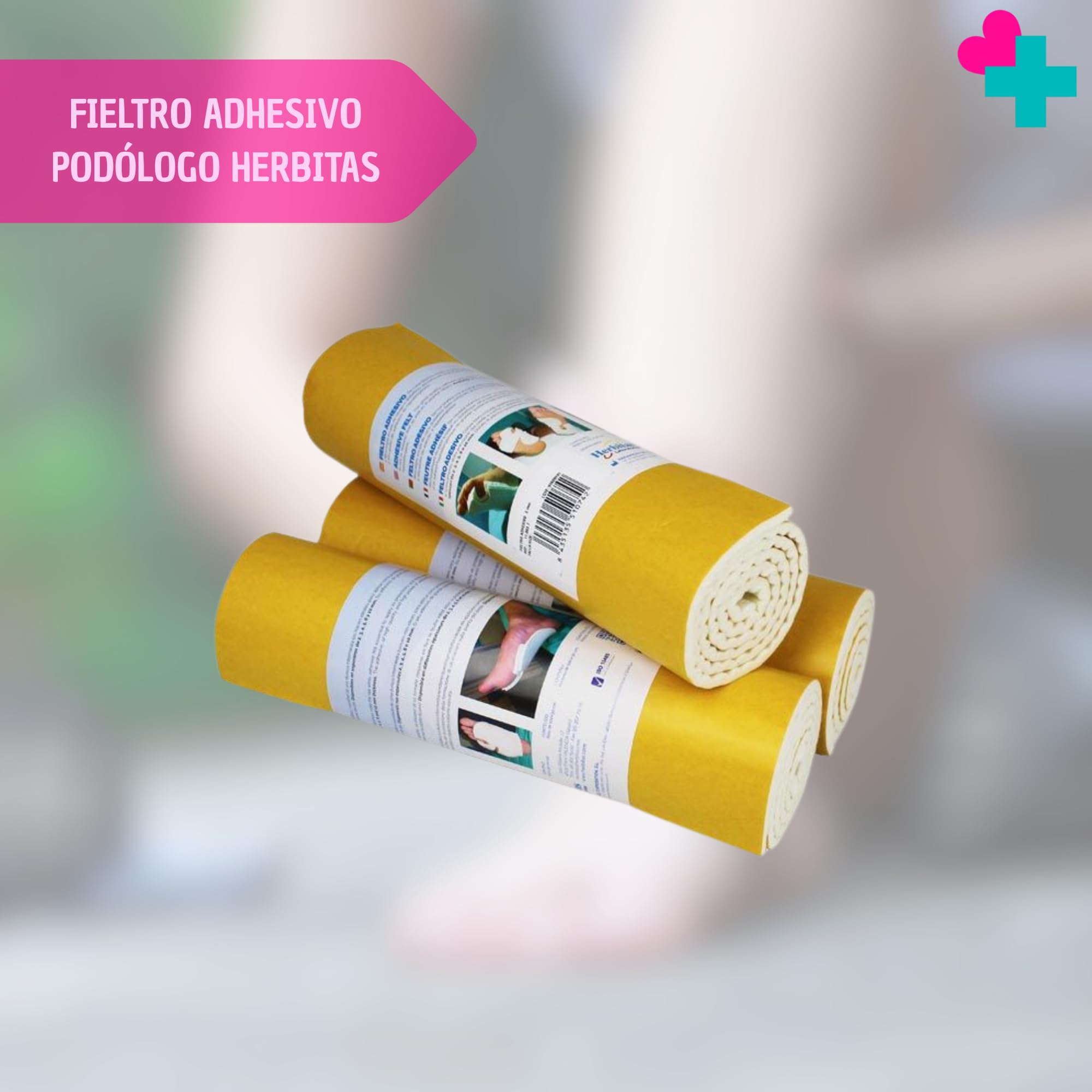 Fieltro Adhesivo Podológico Herbitas 5mm Protección Plantar Antirozaduras Recortable Autoadhesivo 1 Unidad