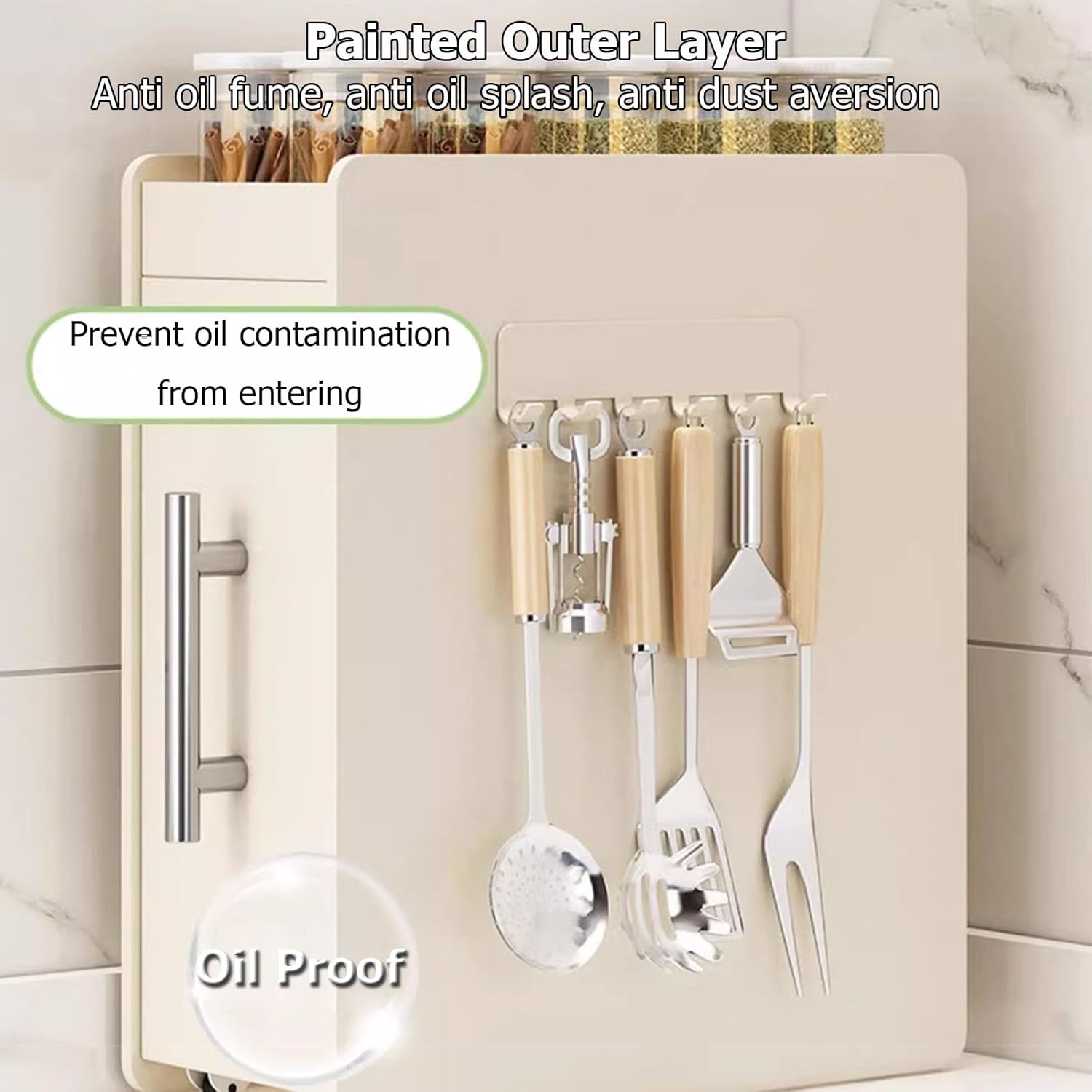 2/3 Tiers Metal Pull Out Cabinet Organizer,Multifunctional Narrow Pull Out Spice Rack with Drawer and Handle for Kitchen and Pantry Organization
