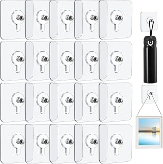 20Pcs Self Adhesive Hanging Nails, Wall-Mounted Screw Hook Punch-Free Seamless Screw Waterproof Wall Hook for Bathroom Kitchen Nail Free