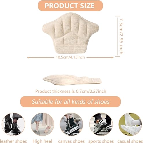 Miniatura 5 de Inserciones de agarre de talón, empuñaduras de talón para zapatos sueltos, botas demasiado grandes, protectores de talón reutilizables para todas
