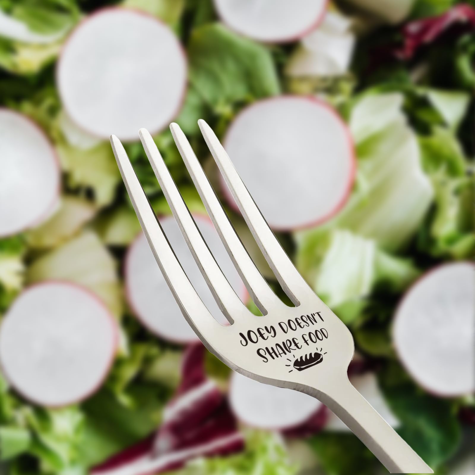 Joey Doesn't Share Food Funny Stainless Steel Fork, Cake Dessert Toast Fork, Gifts for Friends Sister Brother, Christmas Birthday Graduation Housewarming Gifts — Amazon image 3
