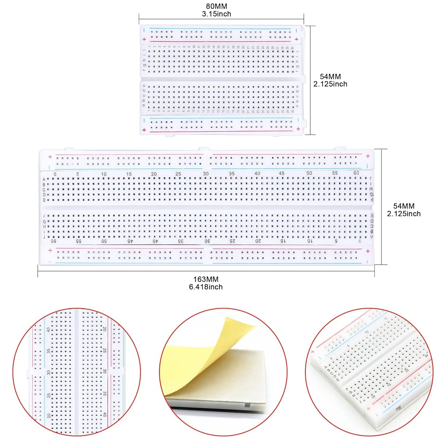 GTIWUNG Basetta Piastra Sperimentale Breadboard Kit, 9 Pezzi 170 & 400 & 830 Punti Mini Breadboard + 130 Pezzi Cavetti Jumper Filo Multicolore Wire