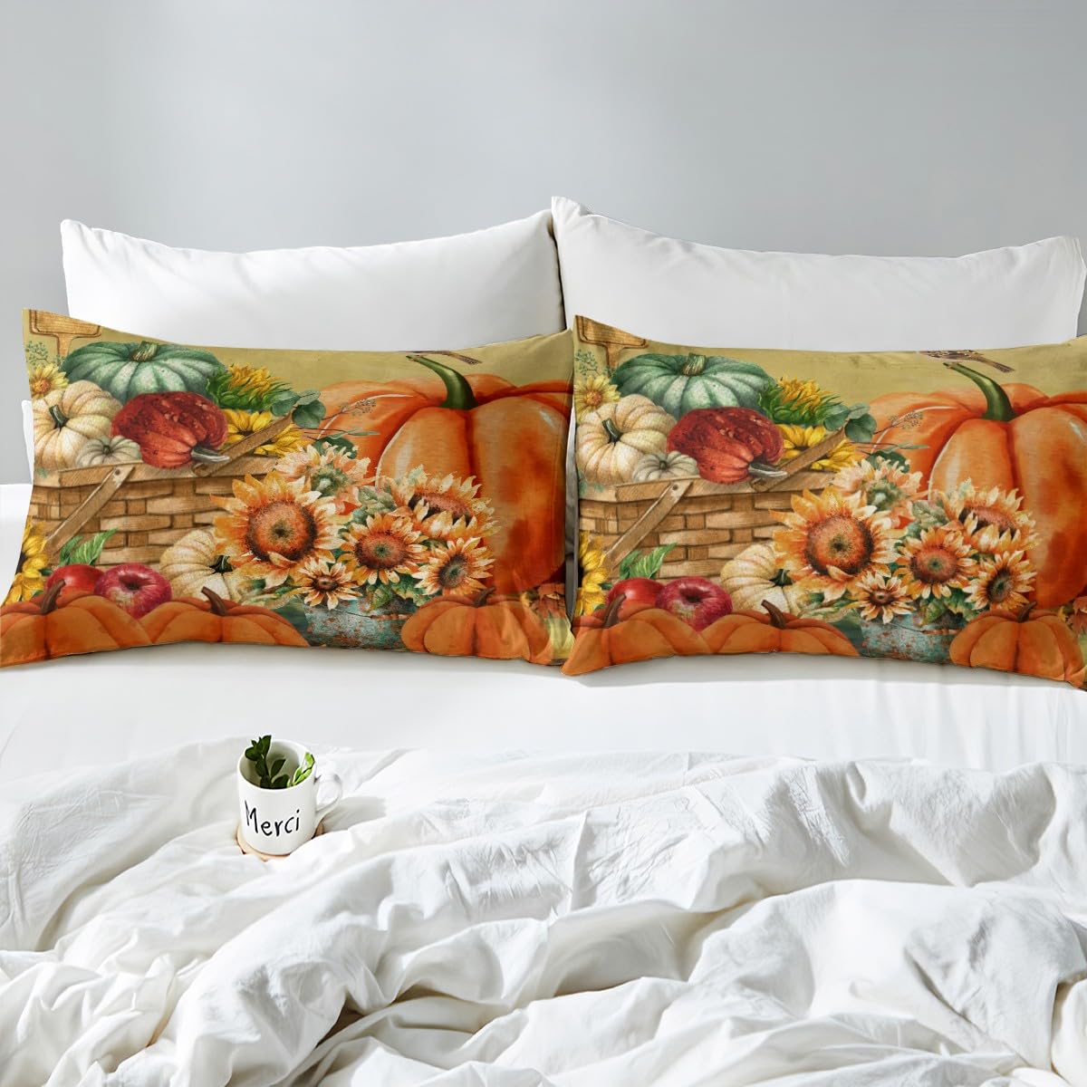 Set di biancheria da letto per Halloween, con zucca, 135 x