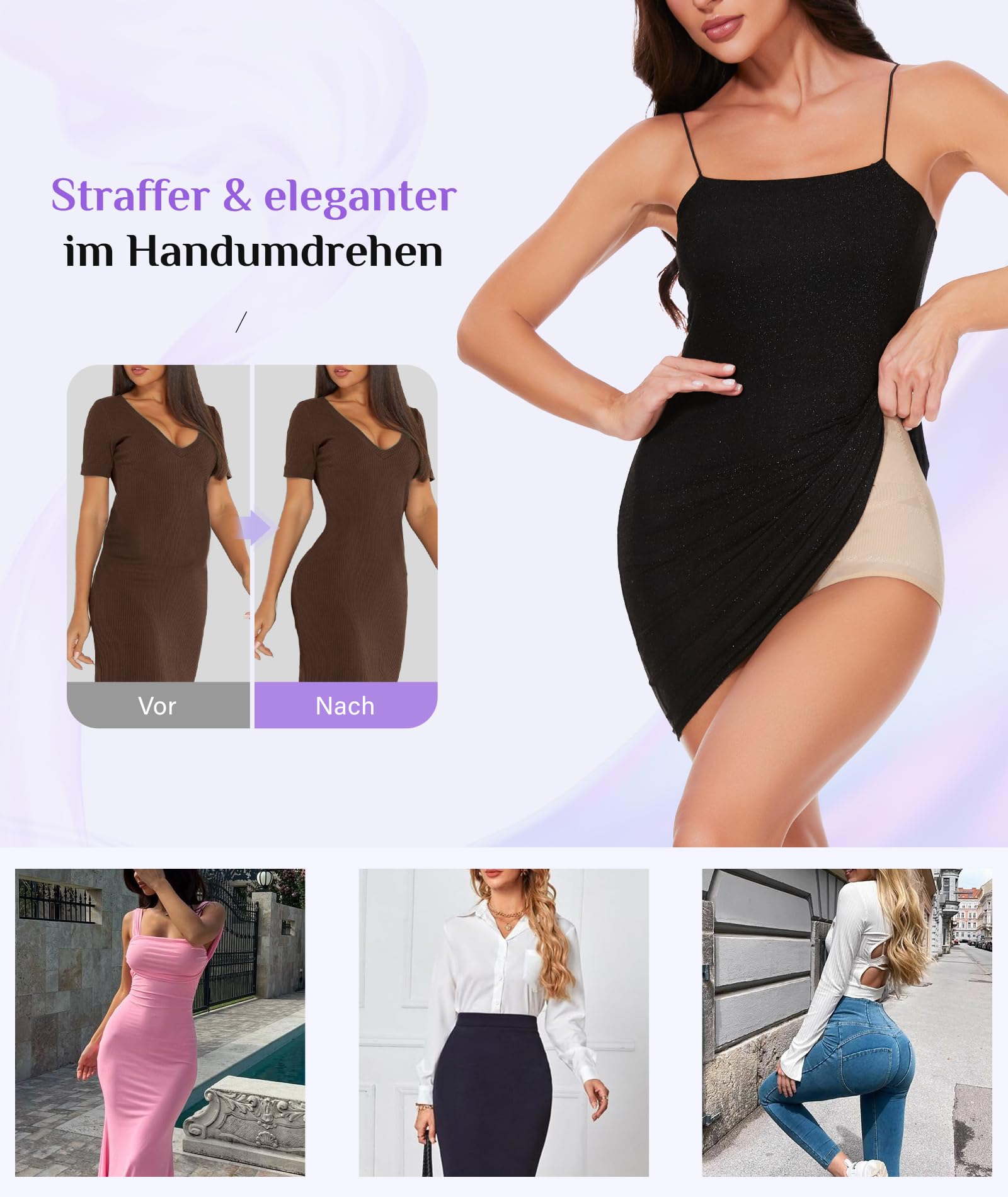 YADIFEN Damen Shapewear Unterhose Bauchweg hoher Taille Bauch Weg Unterwäsche Bauchkontrolle Miederslip Figurformende Miederhose Shape Figurformend Miederpant Body Shaper