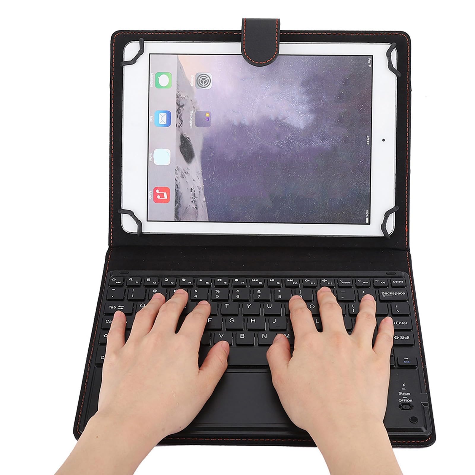 Teclado Bluetooth para tableta de 10 pulgadas compatible con iOS Android y funda protectora con touchpad 7