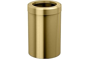 11.88” Modern Brushed Brass Gold Round Open-Top Kitchen Trash Can