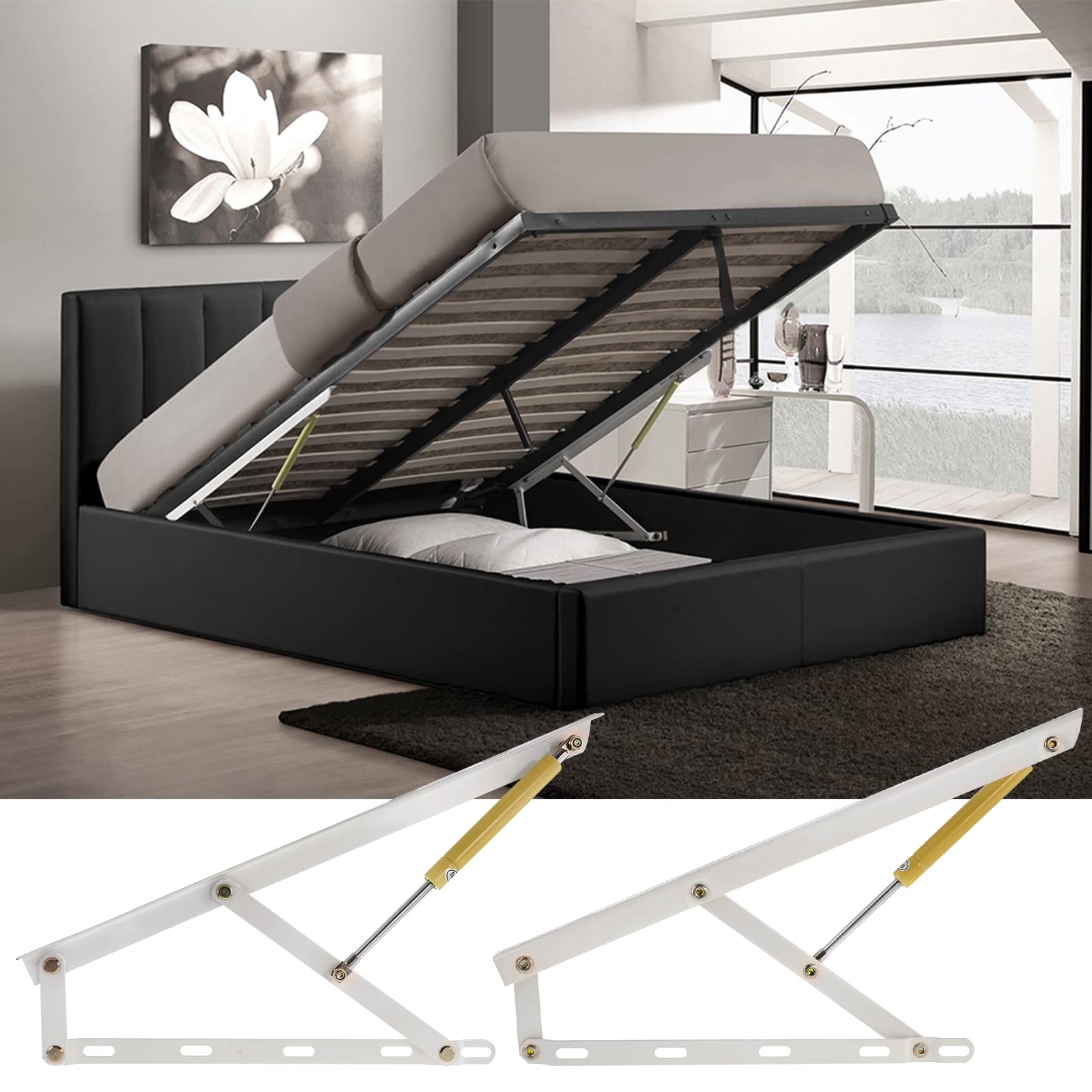 A Pair of 2FT Pneumatic Storage Bed Lift Mechanism Gas Spring Bed