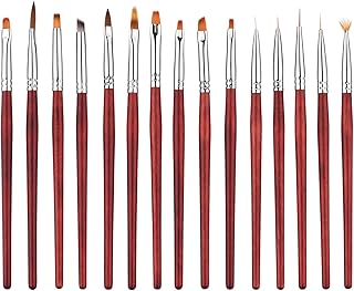 SIMBAE Pincéis de unhas Conjunto de pincéis de arte de unhas de 15 peças, escova de unhas de acrílico, caneta de desenho, pincel de delineador de unhas, caneta de arte de unhas de gel para uso domésti