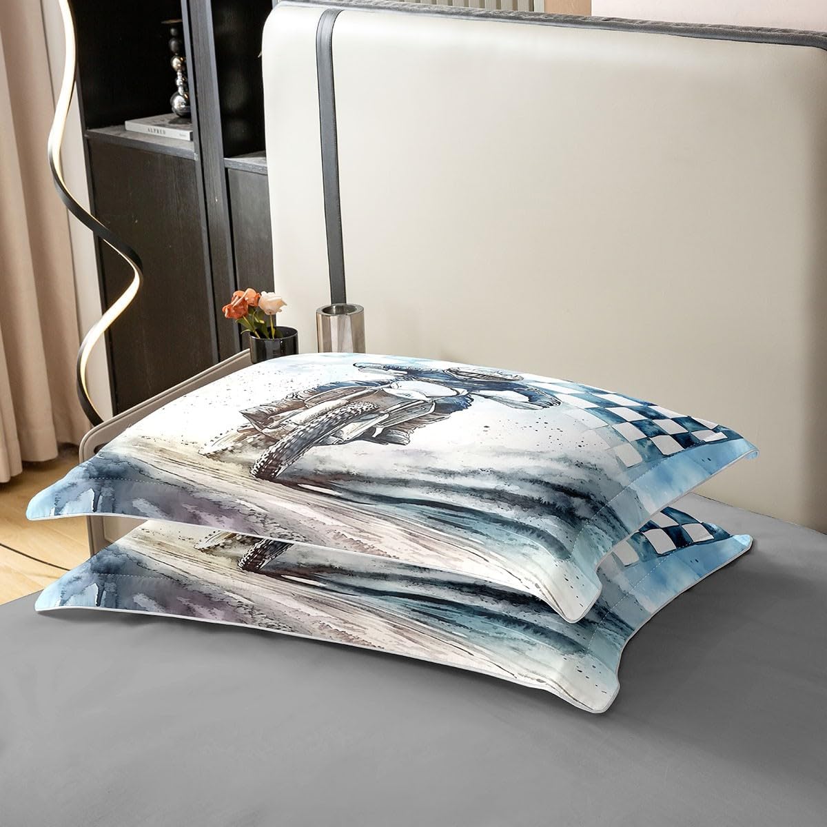 Feelyou Dirt Bike 100% Cotton Duvet Cover Kids Boys Girls Full Size Motorcycle Racer Bedding Set Teen Ultra Soft Extreme Sports Comforter Cover Racing Motocross Rider Bedspread Cover (No Comforter)