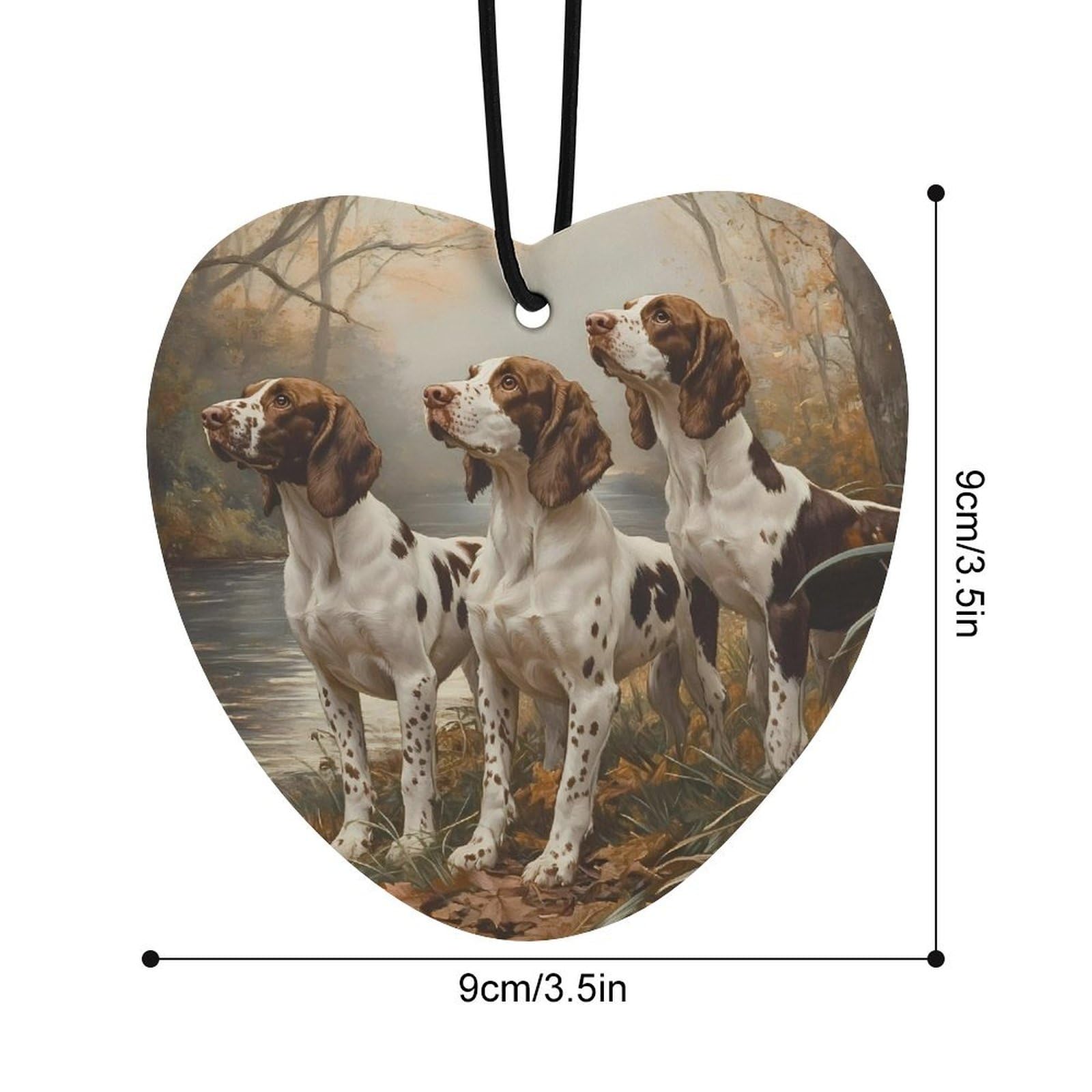 Three English Foxhounds Car Air Freshener Hanging Aromatherapy Tablets for Car Accessories Love form