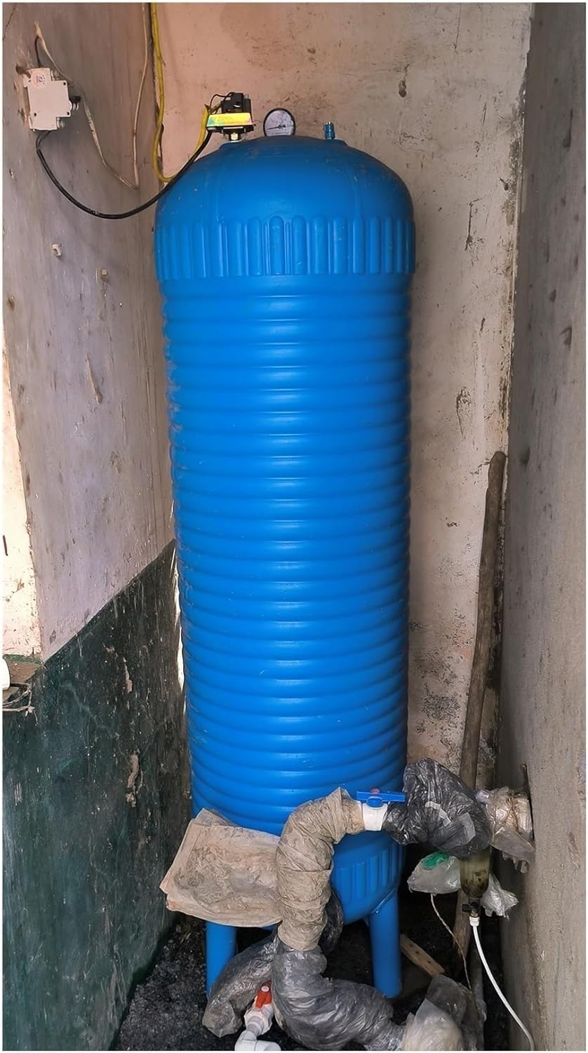 AviiSo Druckbehälter 50L 60L 100L 120L 150L 200L, Brunnensystem für Bewässerungspumpe/Wasserboosterstrahlpumpe, Vertikaler Wasserdrucktank mit komplettem Installationssatz (Size : 15.8gal/60L(75x35cm