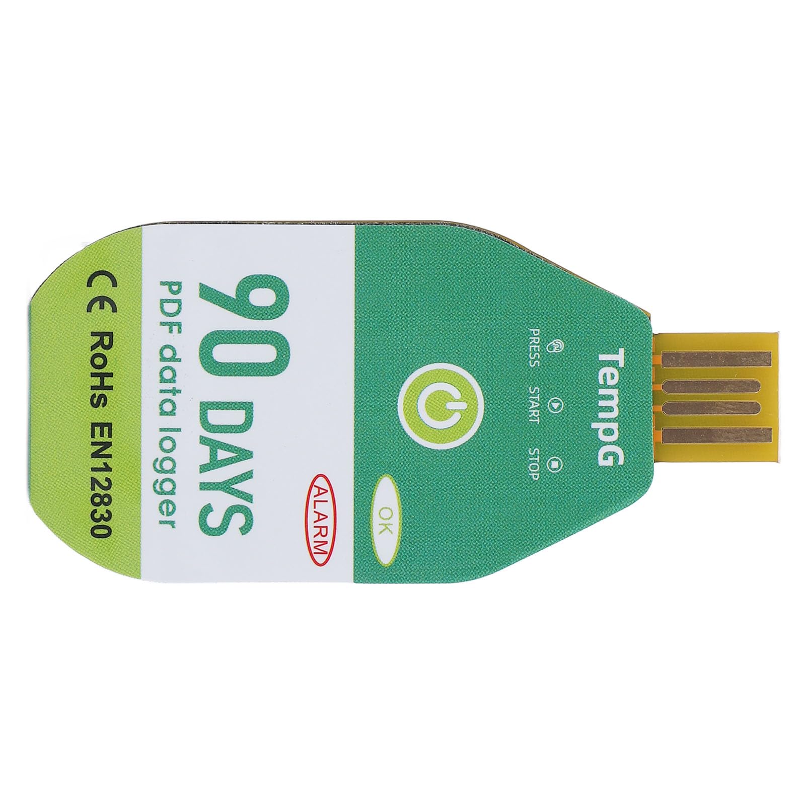 Registratore del logger dati di temperatura USB, IP67 Acqua PDF Temperatura Dati Logger Single per il trasporto della catena a freddo (90 Days)