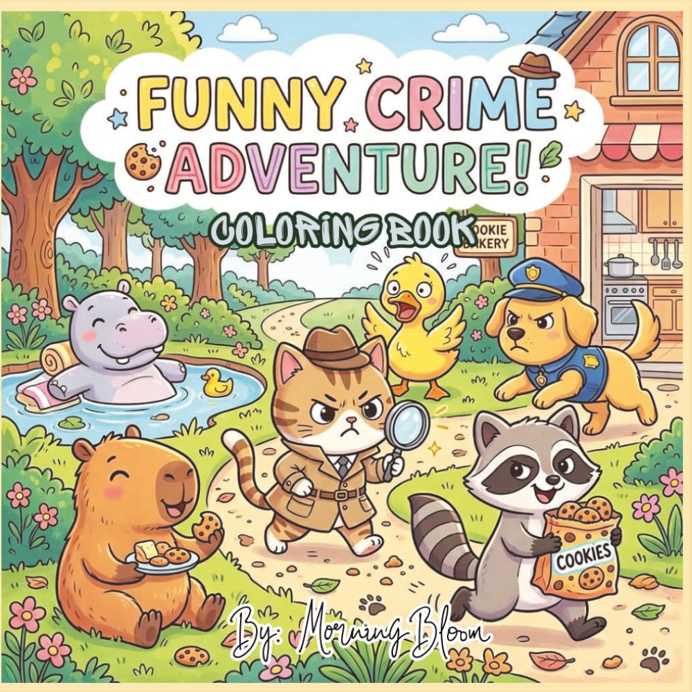 Funny Crime Adventures: An Adorable Chaos Crime Coloring Book for Kids and Teens