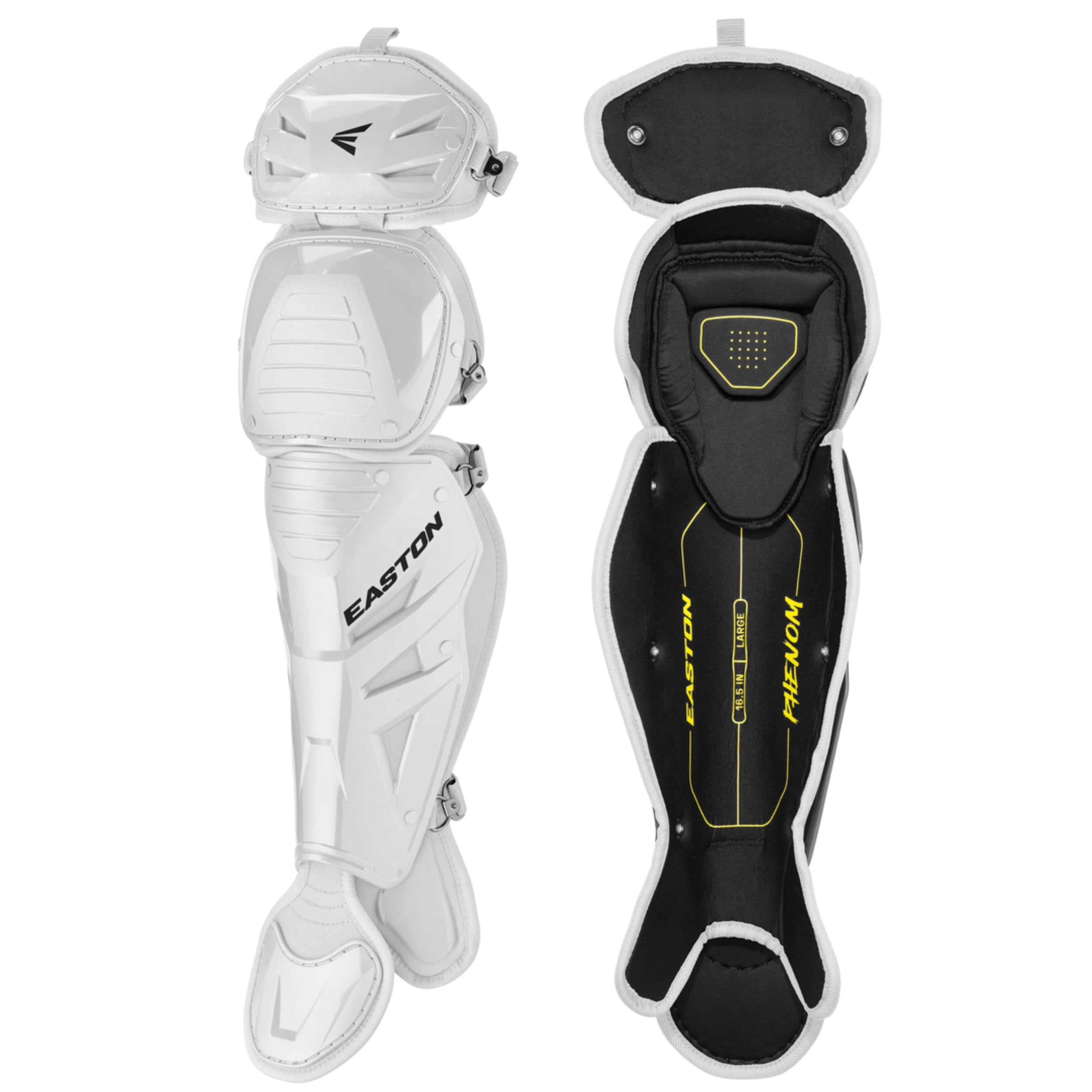 Phenom Series Catcher’s Leg Guards | NOCSAE Certified | Adult, Intermediate, Youth Sizes | Multiple Colors