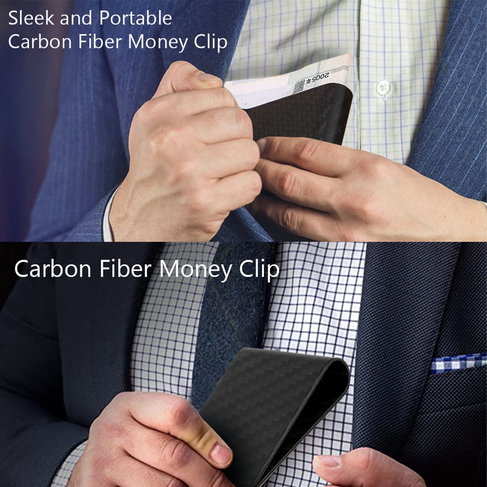 Ultralekki Portfel z Włókna Węglowego Money Cash Clip Credit Business Money Clip Wizytownik na Wizytówki