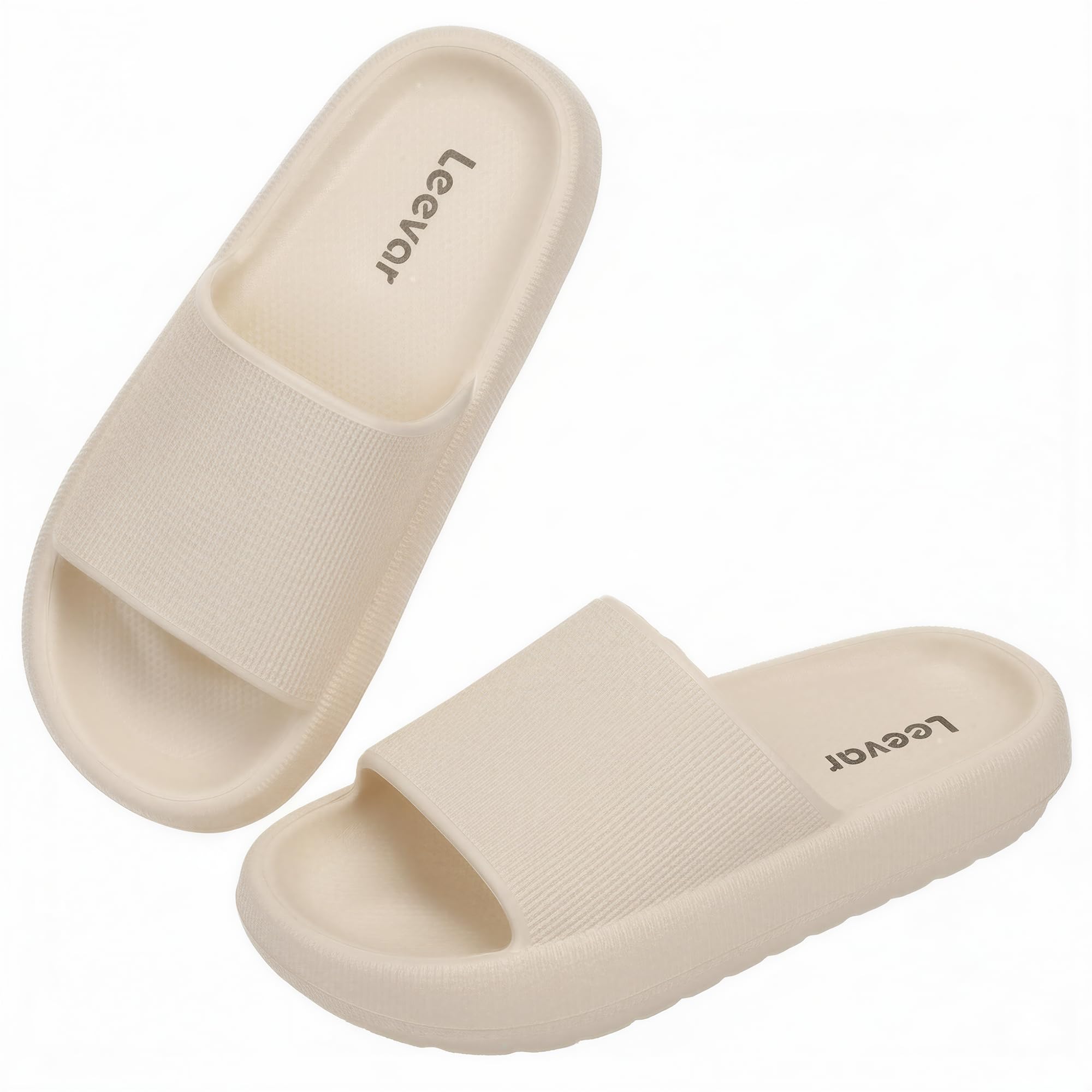 Leevar Cloud Slides for Women and Men - Soft, Comfy, Relax Cloud Slippers, Thick Sole, Non-slip Slides for Men, Easy to Clean, Shower, Swimming, Beach