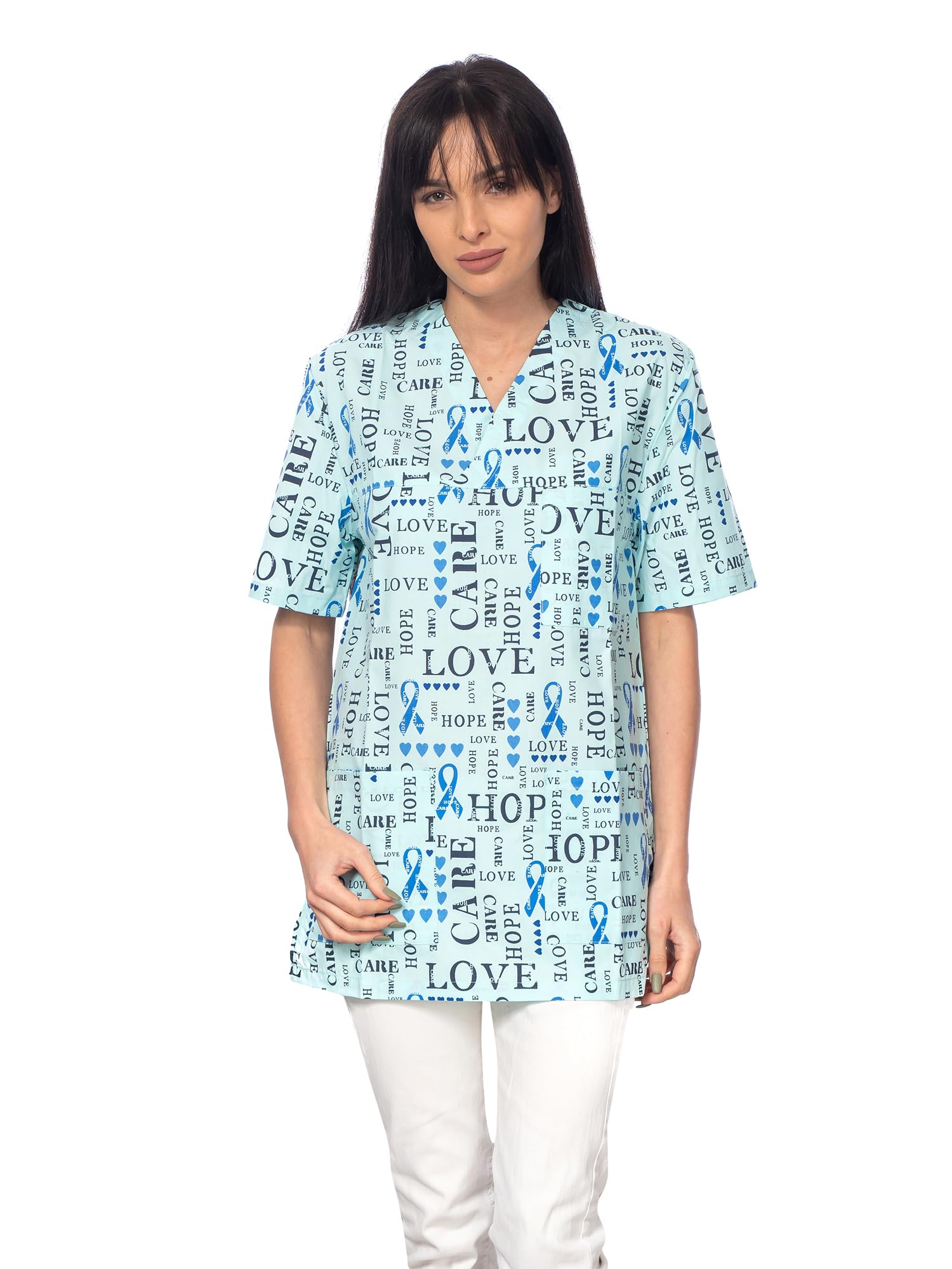 DINOZAVR Bruna Sanitario Camisa Médica con Cuello en V para Mujeres — view 19