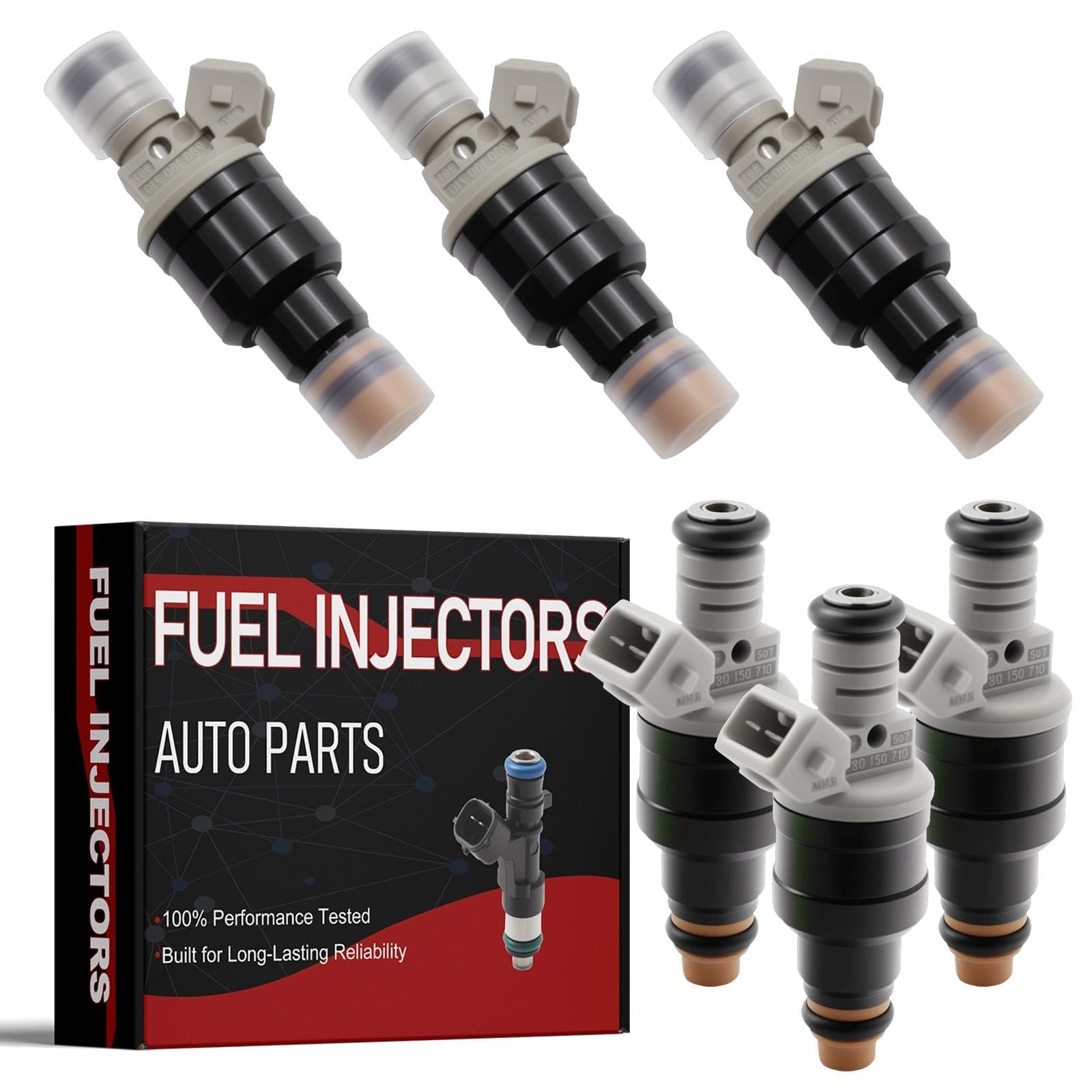 FJ712 Upgraded 2.9L 3.0L 3.8L 4.9L Fuel Injectors Fit For:-Ford F150 1987-1996, Ranger 1986-1997, Taurus 1986-1999; For:-Mercury Sable 1986-1999; Replace: FJ690 (6 PCS)