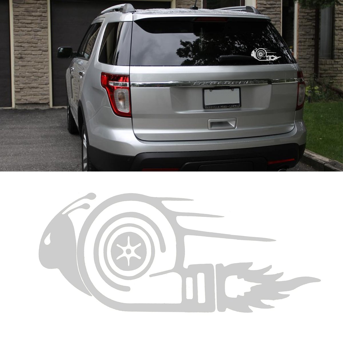 Alamor Black 15X7.5cm Stylish Turbo Snail Car Stickers Dub Drift Race Car Styling Decals