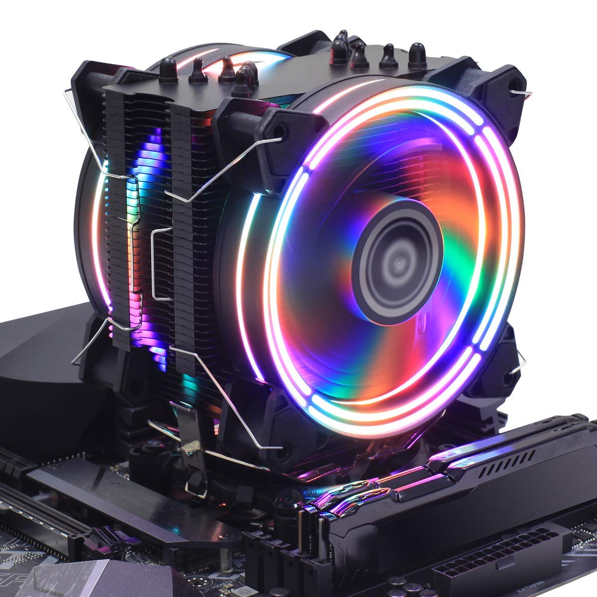 Buy CPU Cooler RGB Black Edition CPU Air Cooler, H120D RGB Fan, 6 CD 2.0 Heatpipes for AMD Ryzen