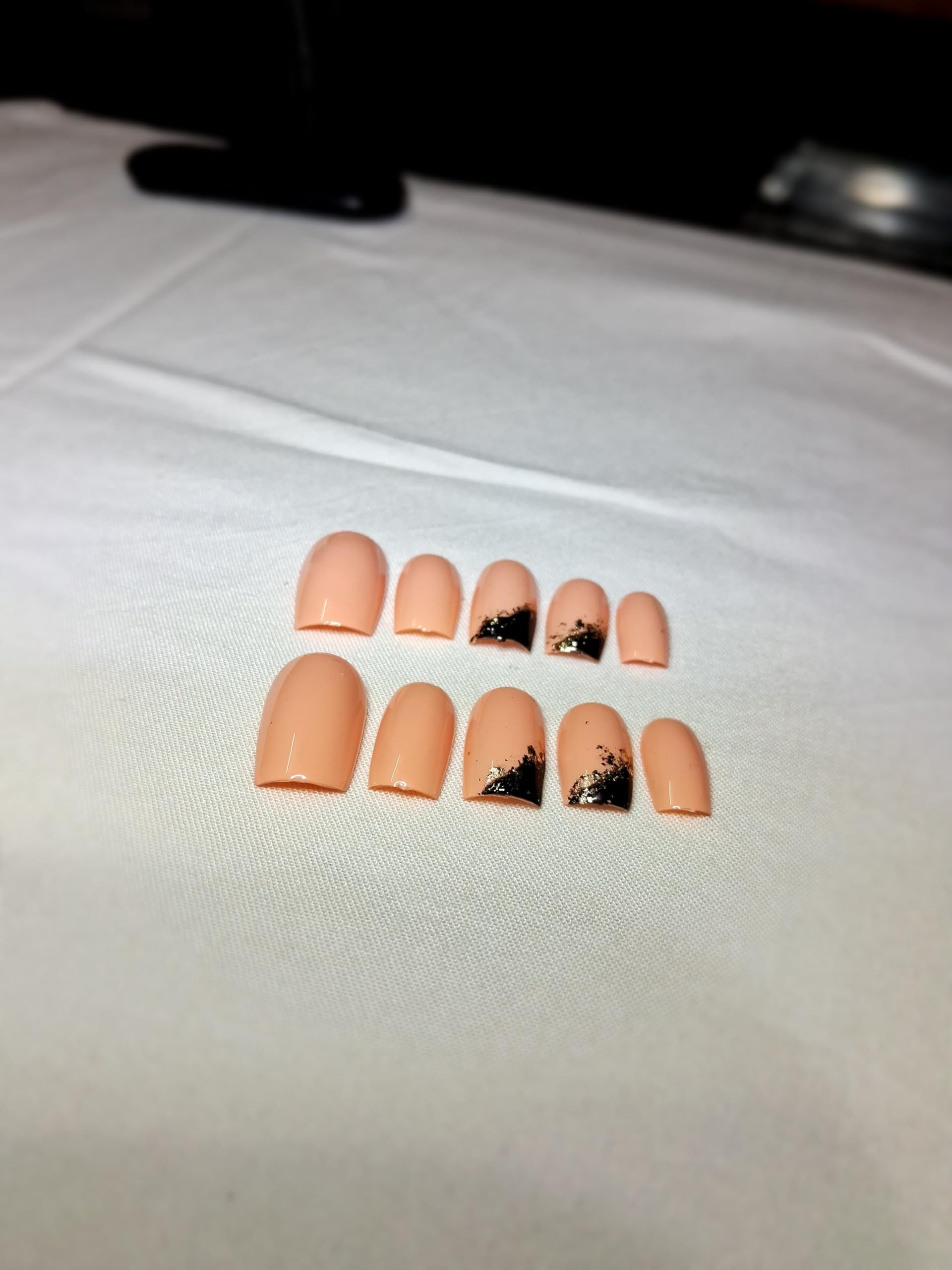 SHREEM ENTERPRISE French False Nails Glossy Full Cover Artificial Fingernails Medium Round Fake Nails Glue tab for Women and Girls Square