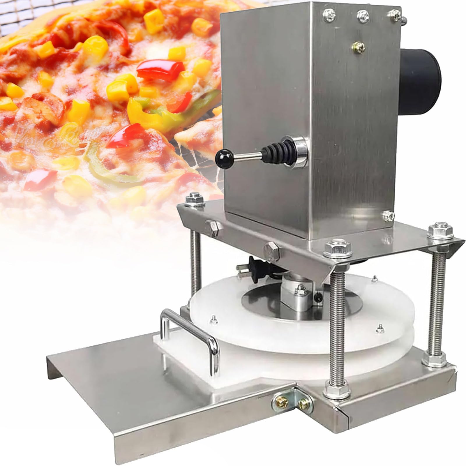 JJENXYYDS Commercial Pizza Press, Electric Pizza Dough Press Machine, 8.6-inch Commercial Electric Pizza Dough Press Machine for Pressing, for Pizza Dough Roller