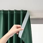 Adhesive Blackout Rideaux - Auto-collant nuances fenêtre stores Rideaux Non Rod nécessaire facile à accrocher rideaux, utilisation pour la chambre, salon, salle à manger, cuisine, bureau à la maison, 35"W X 59"L, noir, 1 Groupe