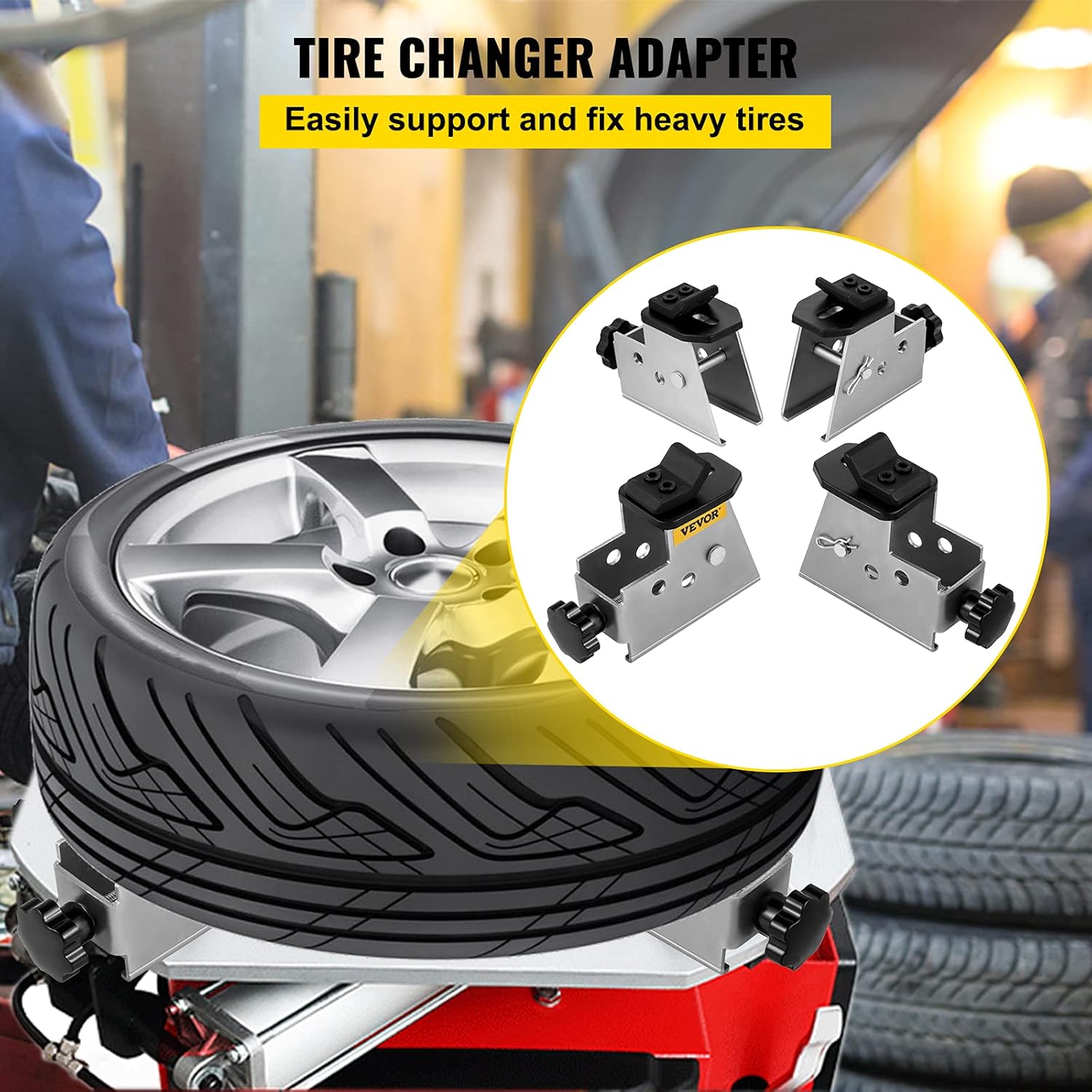 VEVOR Tire Changer Adapter, 4pcs ATV Motorcycle Adapter, Metal Structure Tire Adapter Rim Clamp with a Mount/Demount Duck Head, ATV Tire Adapters with Rubber Pads for ATV Motorcycle Adapter Tyre : Automotive