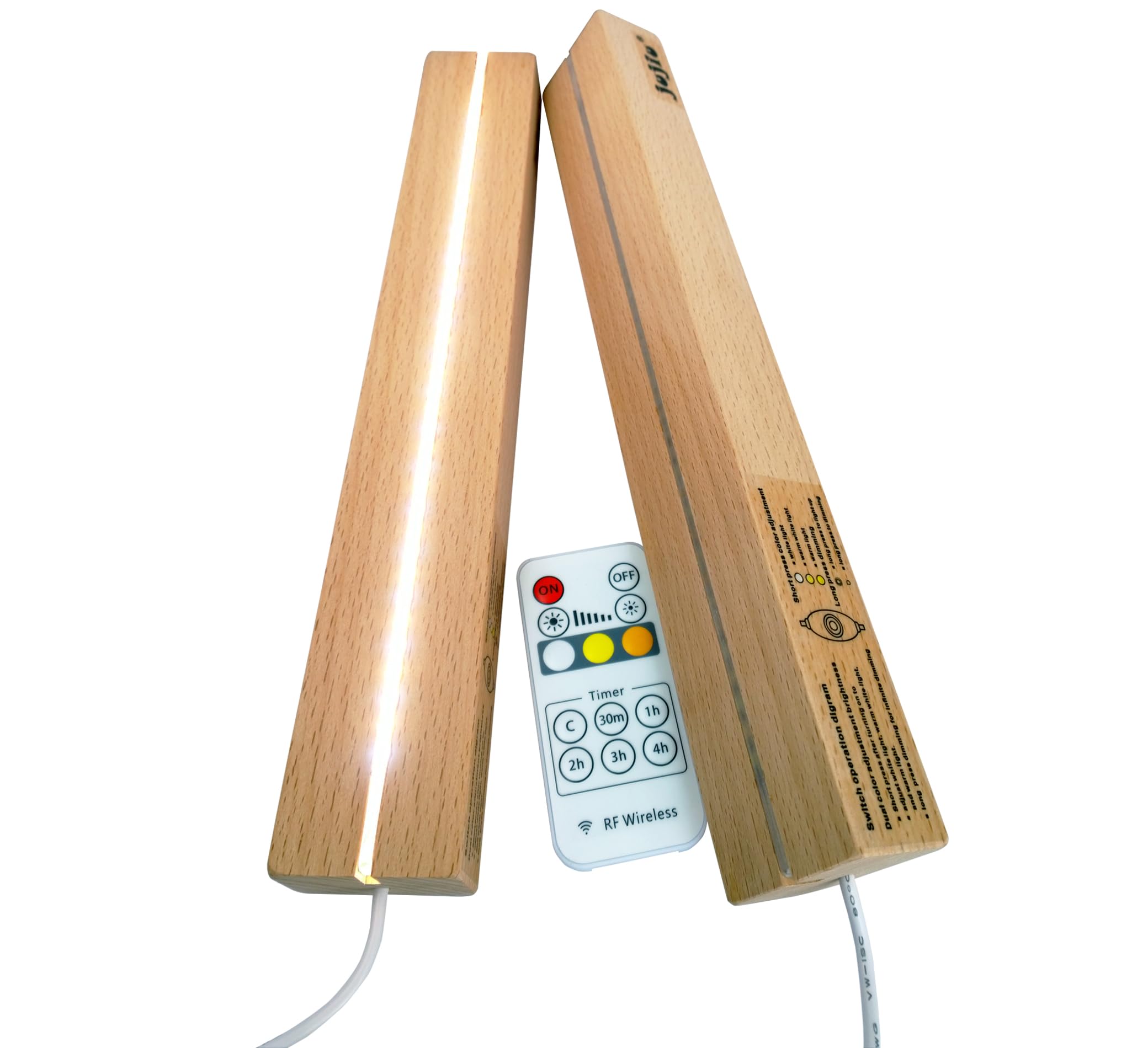 1 Pcs LED Light Display Pedestal Wooden Rectangle LED Lighted Base Stand 11.81 Inch Double Colors Dimming Night Light Lamp Base for Crystal Glass Art