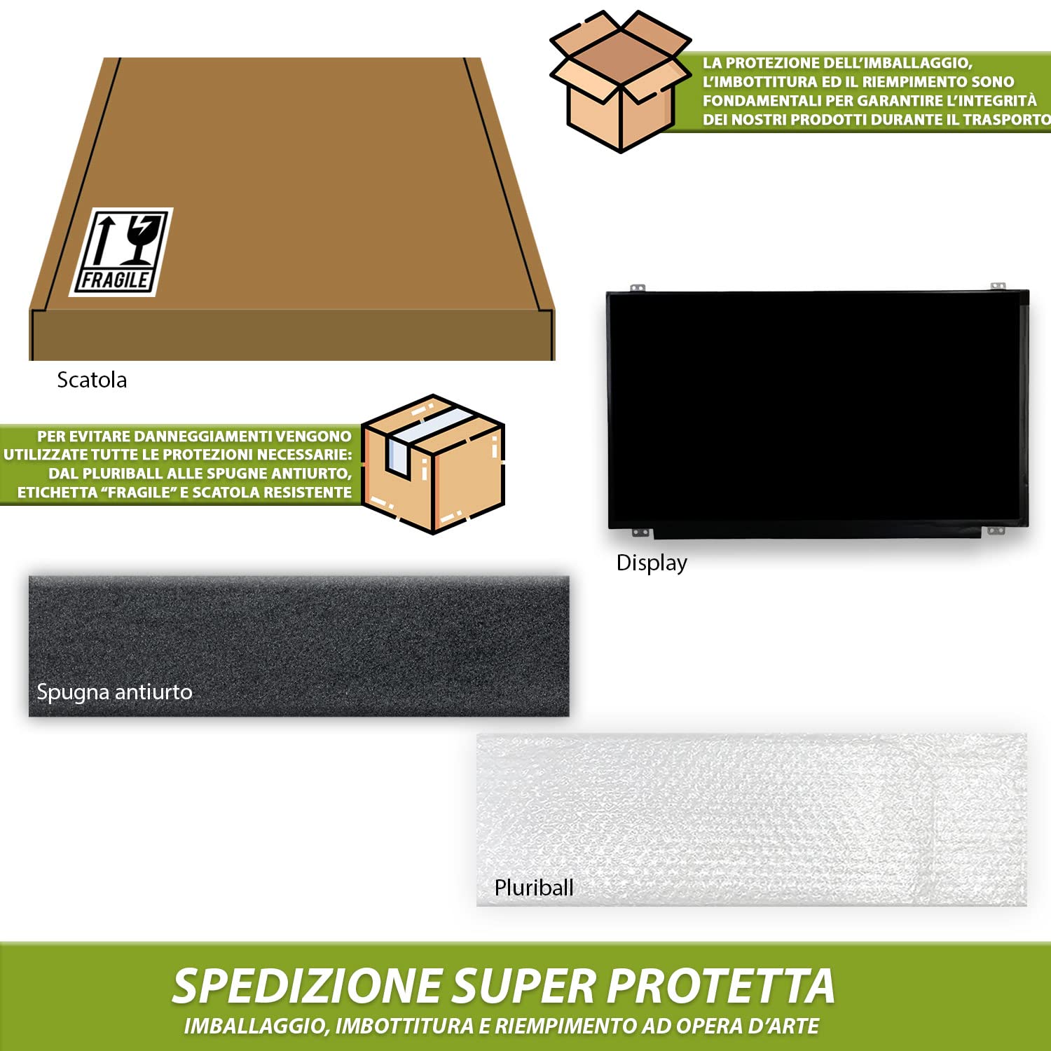 new net - Pannello Schermo Display LCD Compatibile con Lenovo 5D10G93202, 5D10G93203, 5D10G94547, 5D10H12049, 5D10H13020, 5D10H13022, 5D10H15253 [15.6 Pollici - HD - 1366 x 768-30 Pin]