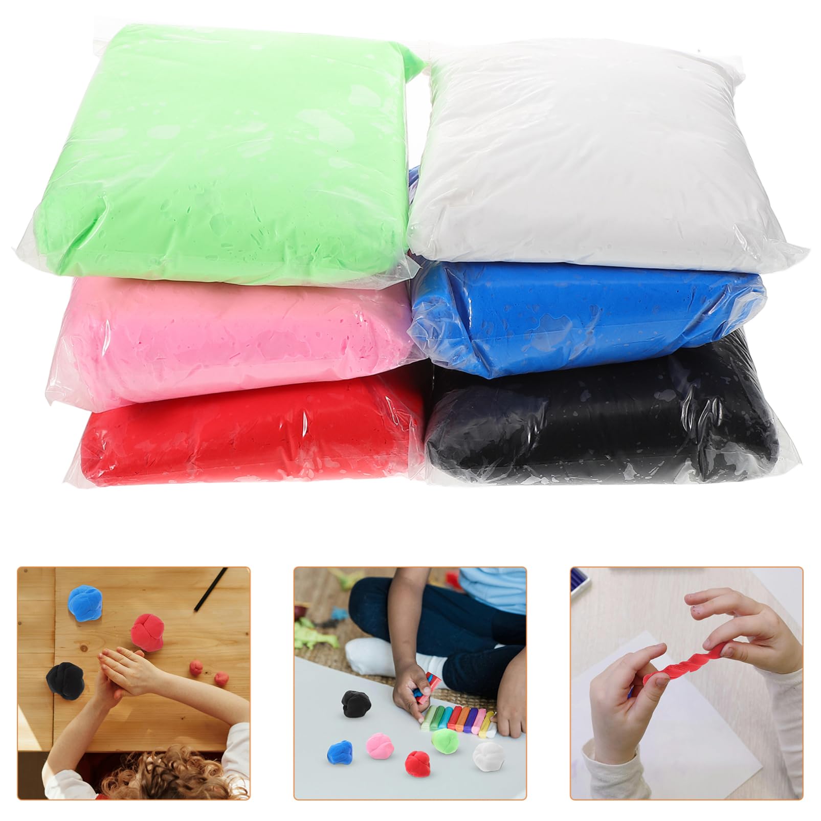 ERINGOGO 6borse Argilla Colorata che Si Asciuga all Aria Morbida per Ragazzo Ragazza Kit di Argilla per Lavori Artigianali Fai da Te Confezione di Leggera per Progetti Creativi