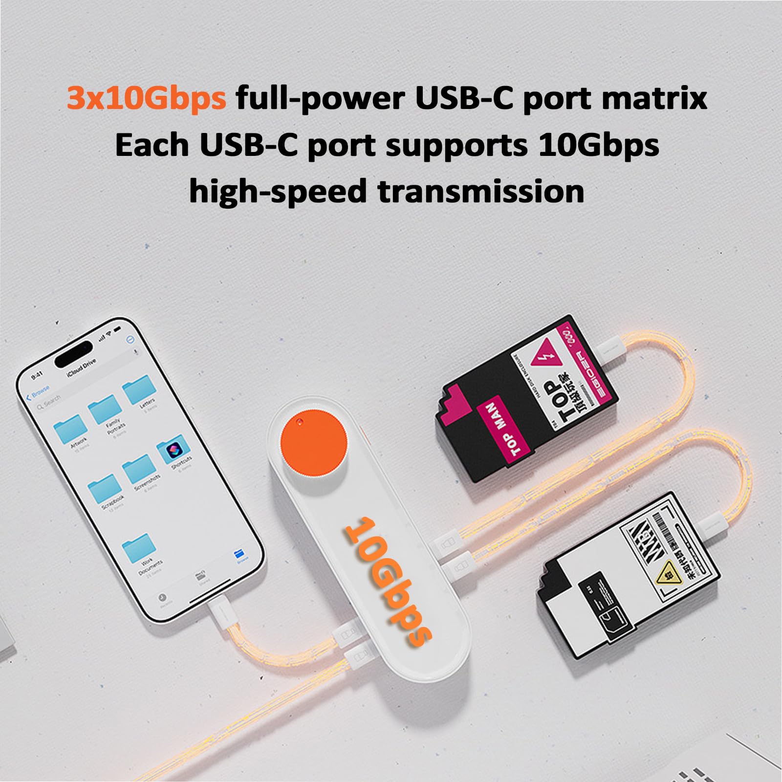 Stacja dokująca do biura 12 w 1 z przyciskiem RGB, hub USB-C, szybkie ładowanie PD 45 W, port danych 5 Gb/s, 5 portów USB, łączność bezprzewodowa 480 Mb/s i gniazdo audio 3,5 mm