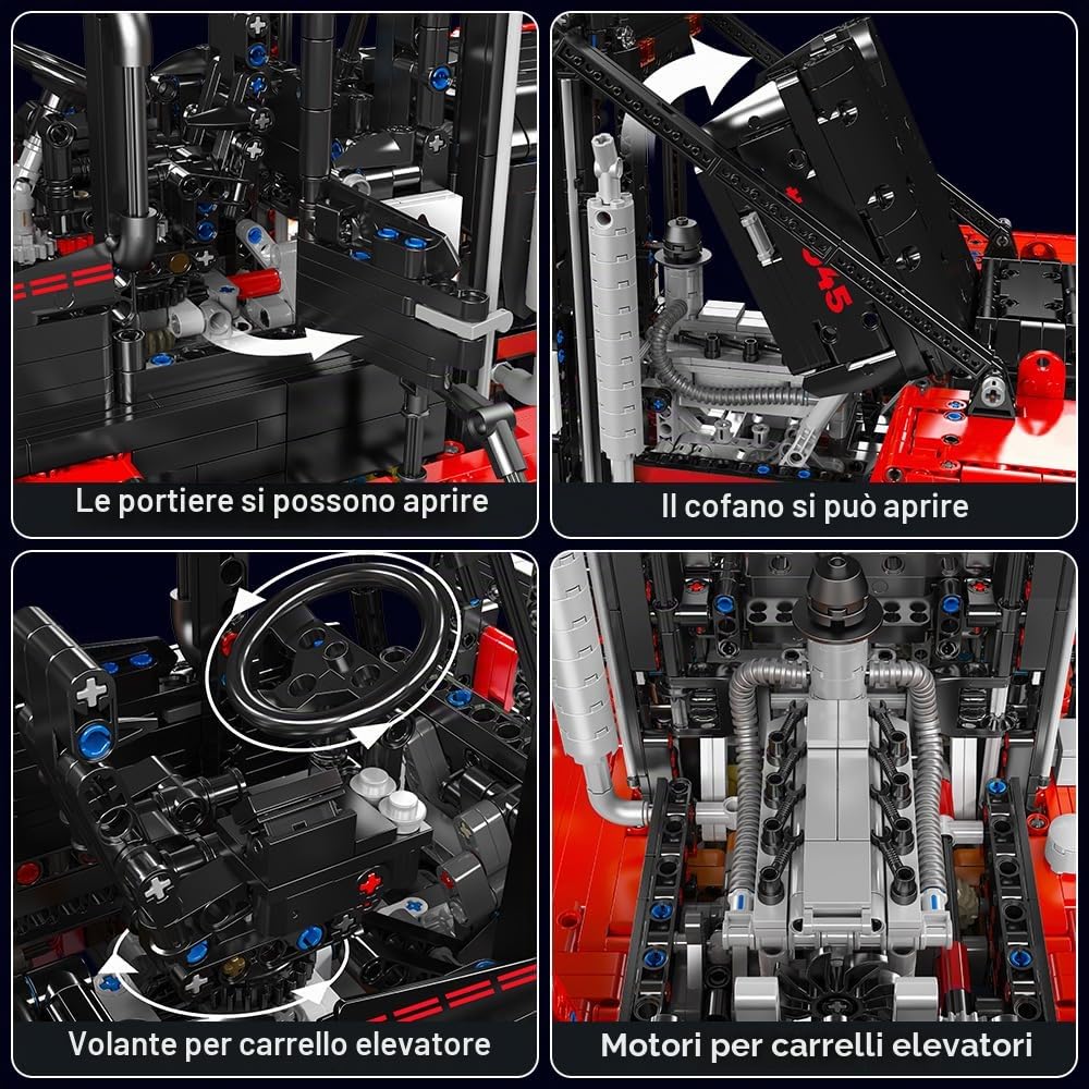 Mould King 17045 Technic Carrello Elevatore Per Carichi Pesanti Telecomandato Giocattolo Per Carrelli Elevatori Con Blocchi Di Costruzione, Adatto Per Adulti Dai 14 Anni In Su (4579 pezzi)