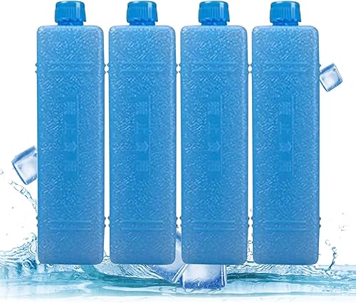 Ventilador pequeño, paquetes de hielo, 4 unidades de bloques de congelación de larga duración, reutilizables, portátiles, refrigeradores, paquetes