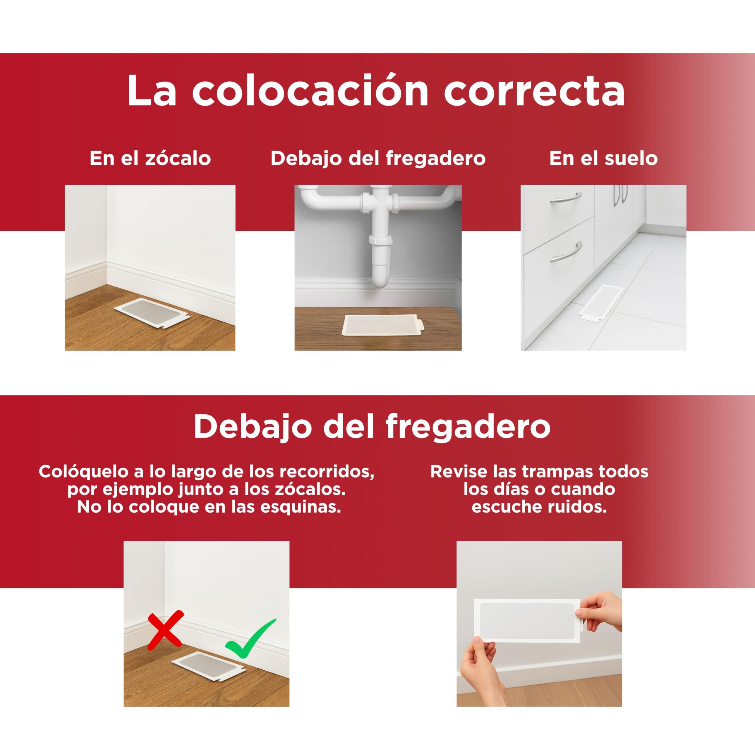 Catchmaster 72TC 72X Trampas para Ratones Adhesivas | Precebadas y Sin Veneno | Pegajosas y No Tóxicas | Seguridad para Niños y Mascotas | Trampas para Roedores para Casa y Garaje | Larga Duración