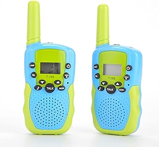 PowerTRC 2 Pcs of Walkie Talkie for 3-14 Year Old Girls Boys, 22 Channels 2 Ways Radio with Built-in Flashlight, 3 Miles Range for Outdoor Activities, Hiking, Camping, Communication