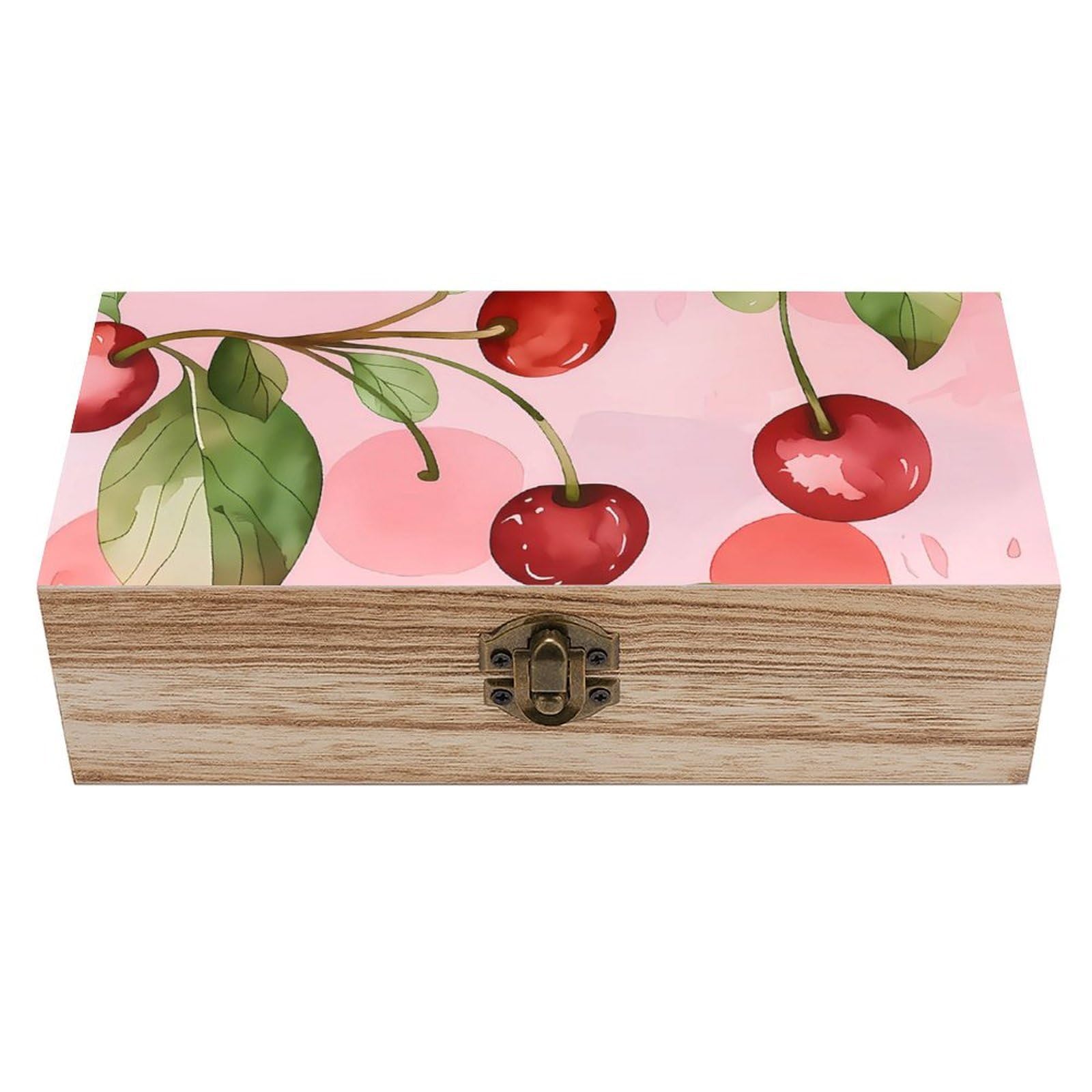 Oudrspo Juicy Cherry Retro Wooden Storage Box Keepsake Jewelry Decorative Art Storages Box Gift Boxs