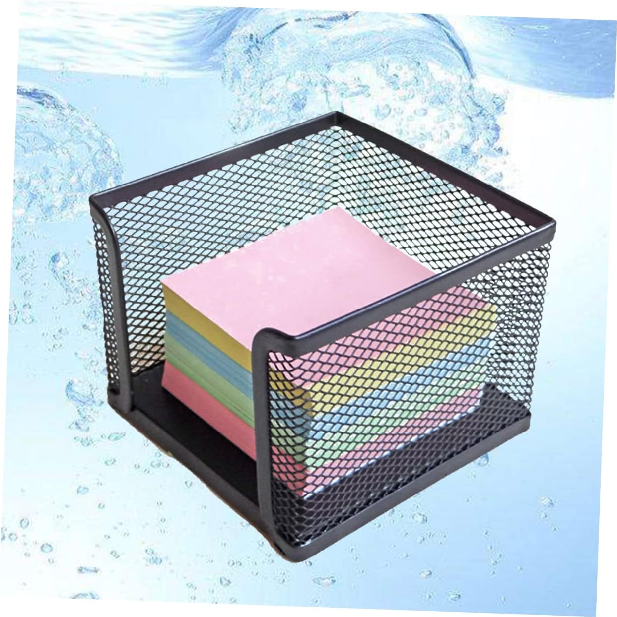 Self-stick Note Dispenser Metal Mesh Black for Office School