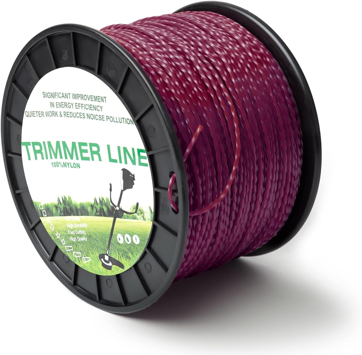 0.095" Trimmer Line, Heavy Duty .095-Inch-by-925-ft String Trimmer Line Spool for Most String Trimmer, 3-Pound Spiral Twist Weed Eater String Compatible with Ryobi, S tihl, Echo, EGO Weed Eater