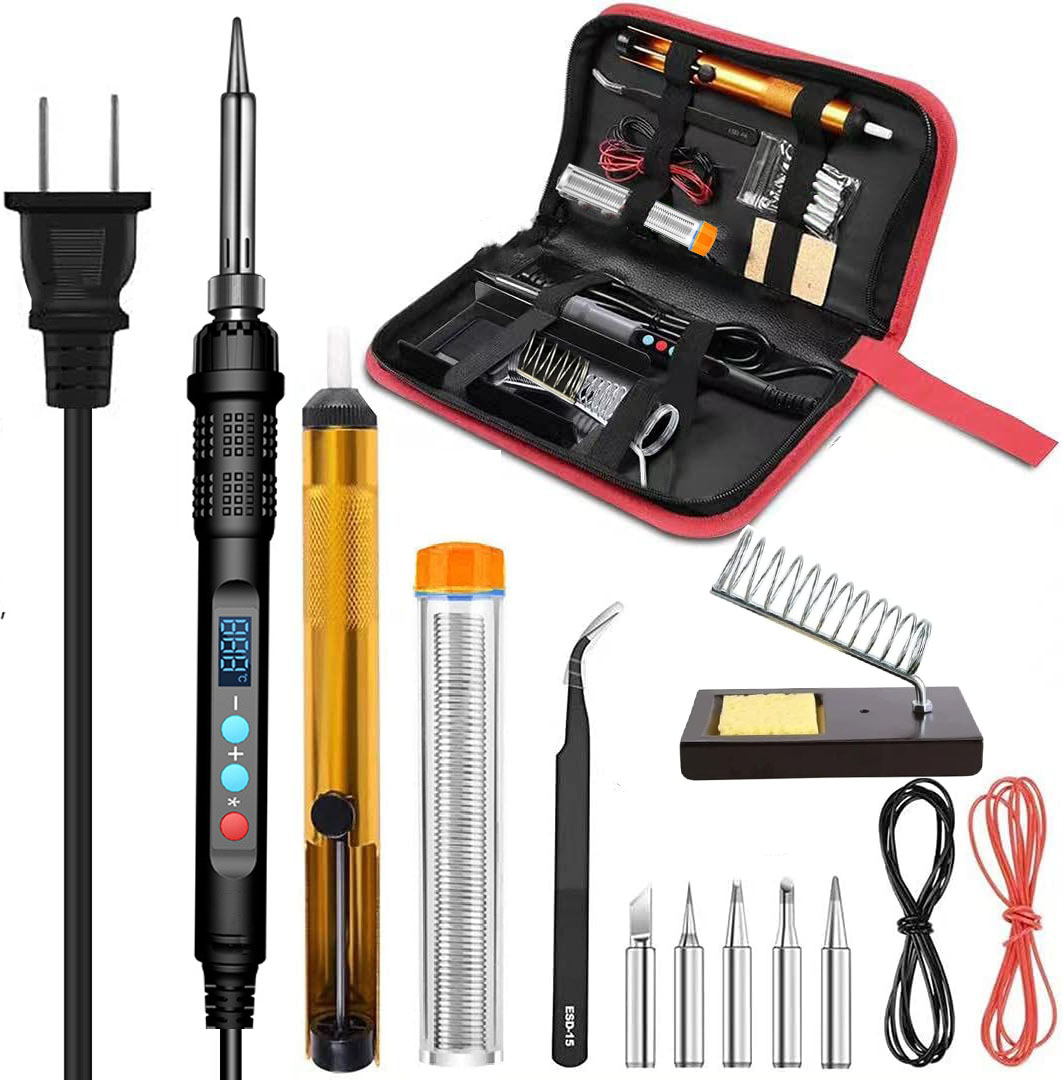 Amazon | 【90W豊富セット】デジタル表示 はんだごてセット 電源
