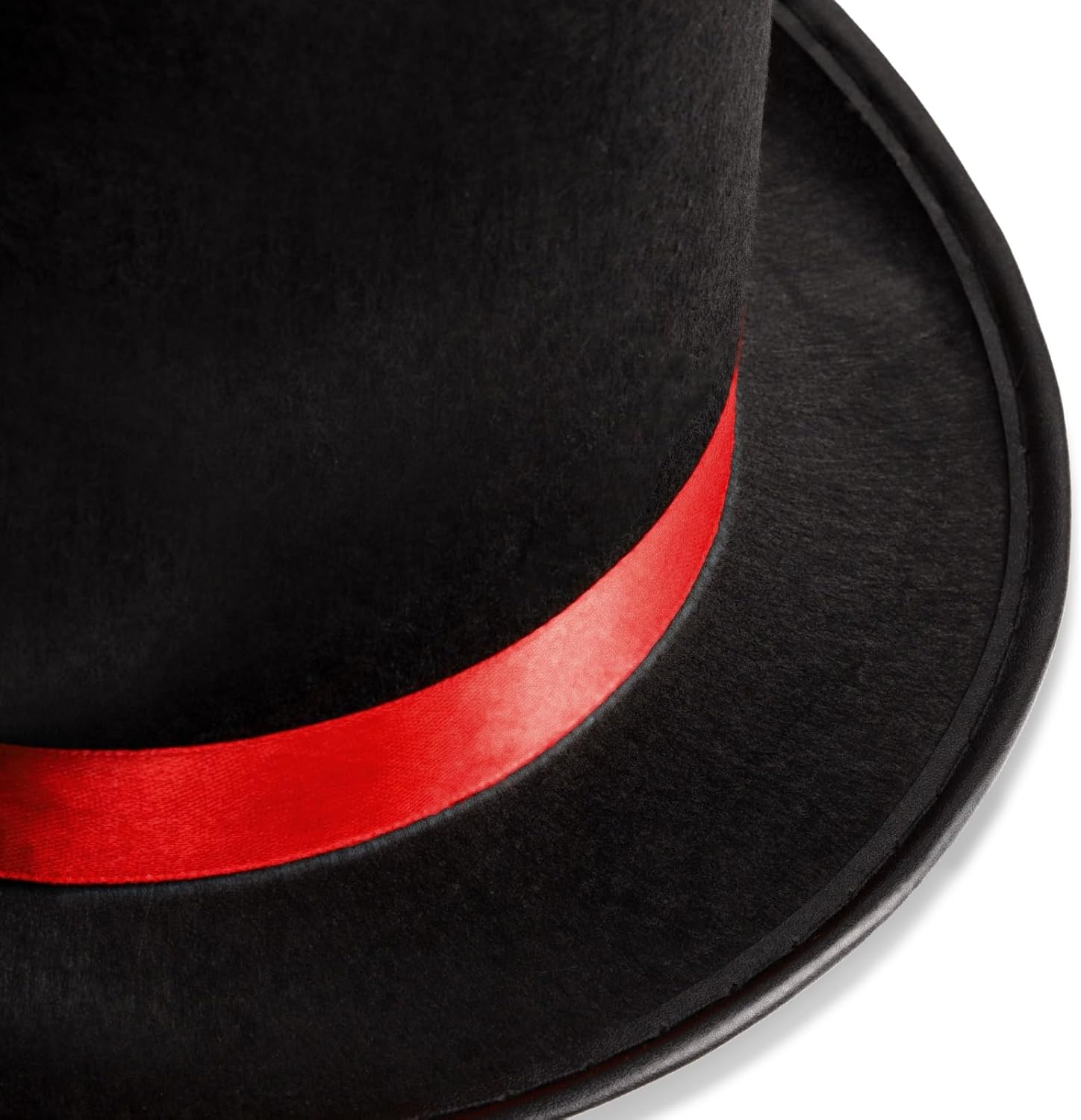 3 Pack Black Felt Top Hat for Kids, Funny Party Hat with Red Band, Victorian Tuxedo Costume Hat, Dress Up Coachman Hats, Tall Hat for Cosplay, Halloween, Stage Performance - Image 3