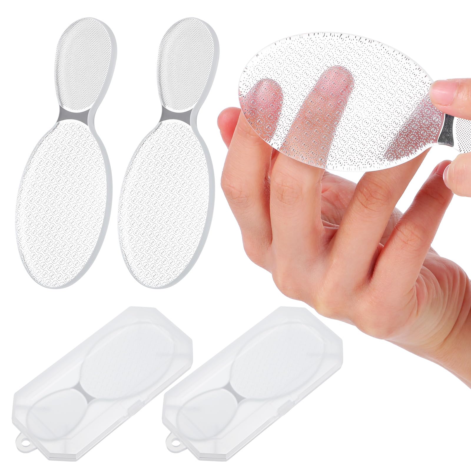 2 Pcs Nano Foot File Glass Nail File Foot Scrubber Callus Remover Rough and Smooth Sides Professional Pedicure Tools at Home Heel Scraper for Dead Skin Removal Cracking Wet and Dry Feet