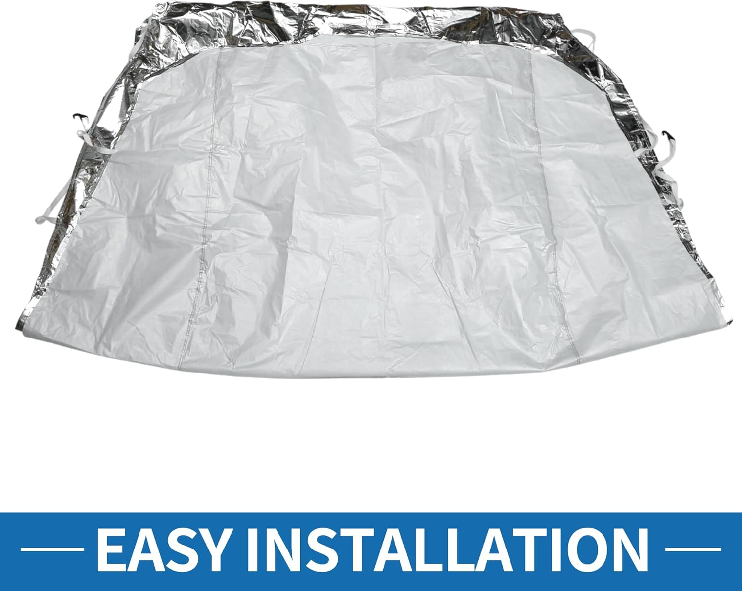 Car Windshield Cover Half Car Cover Top for Ice and Snow for Most Car Silver Tone