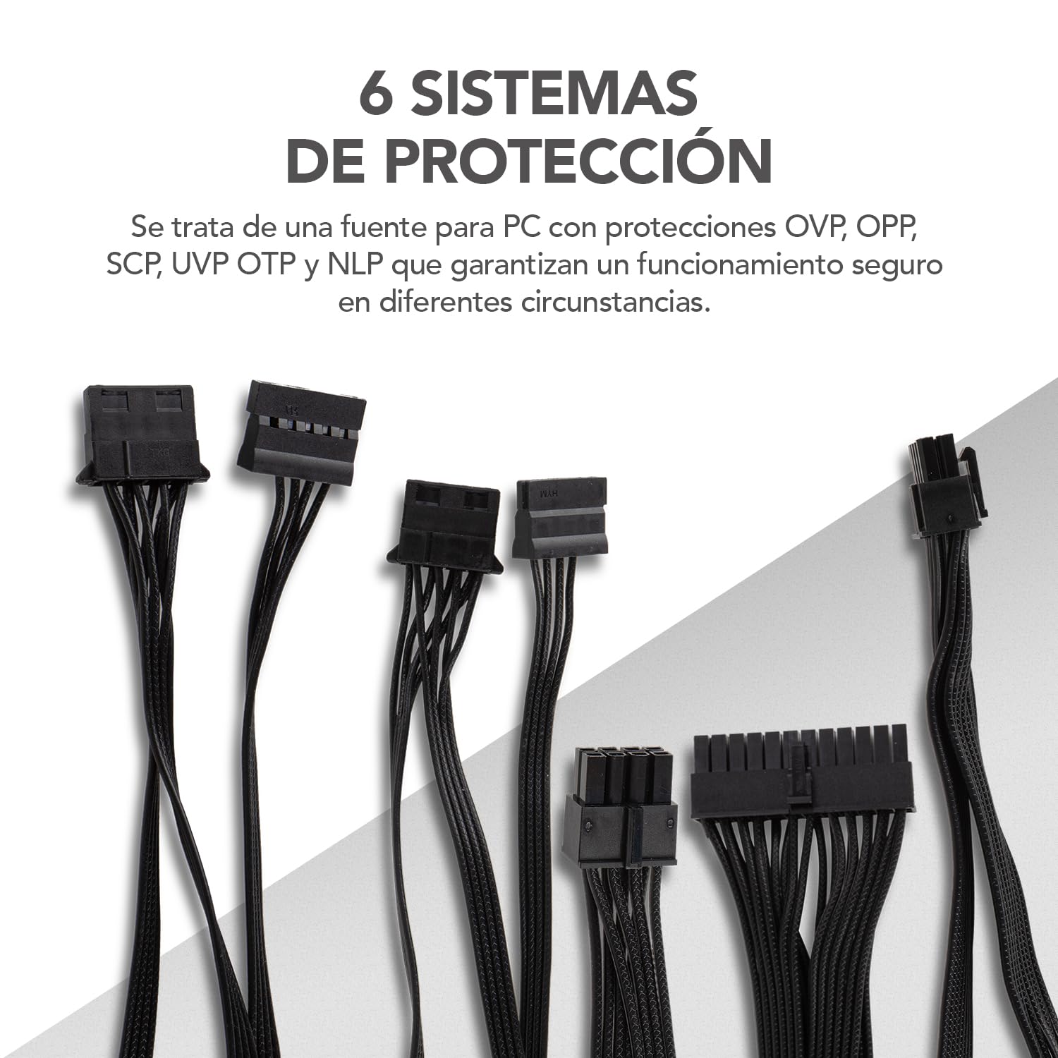 NOX Xtreme URANO Pro 550W 80 Plus Bronze–Fuente de Alimentación ATX,Ventilador Silencioso 120 mm PWM, Protección Integral (OVP, UVP, OPP, SCP, OTP), PFC Activo, Cables Planos Extra, Negro
