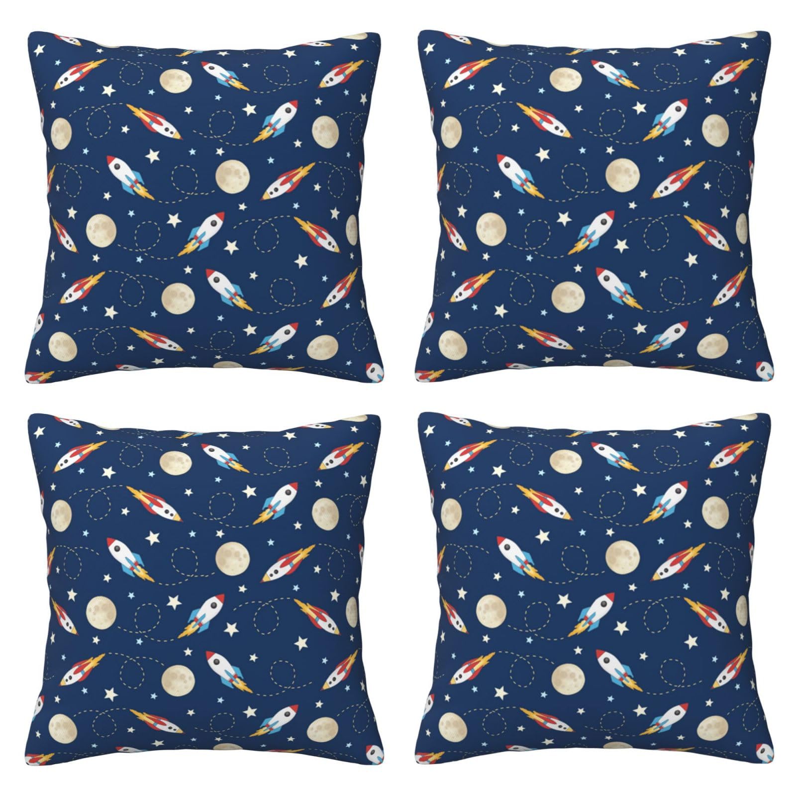 Housse de coussin fusée BAFAFA 40x40 cm pour déco chambre enfant